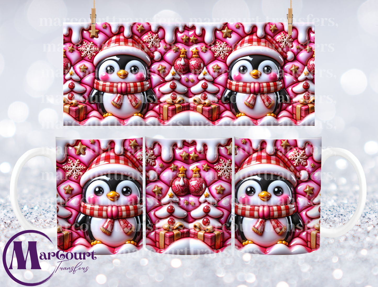 PENGUIN PINK-MUG TRANSFER