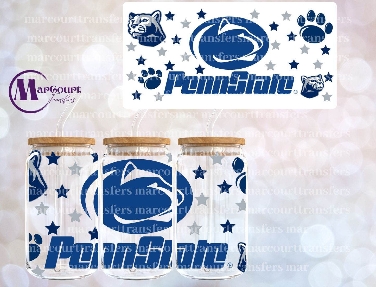 PENN STATE-16 0Z-UV DTF CUP WRAP