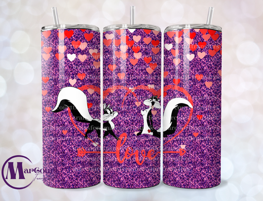 PEPE LE PEW LOVE-SKINNY TUMBLER TRANSFER