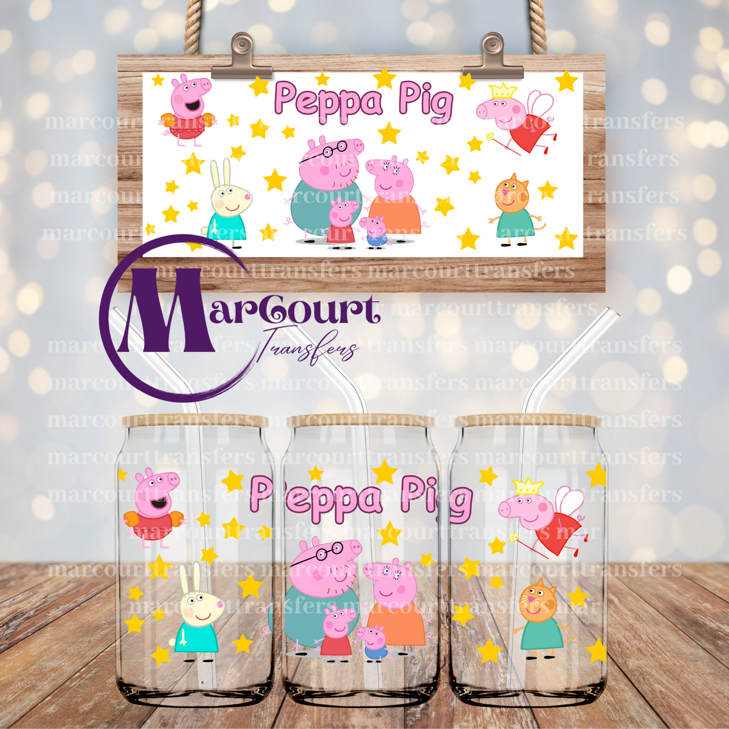 PEPPA PIG-16 0Z-UV DTF CUP WRAP