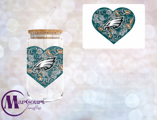 PHILADELPHIA EAGLES HEART DECAL-UV DTF CUP WRAP