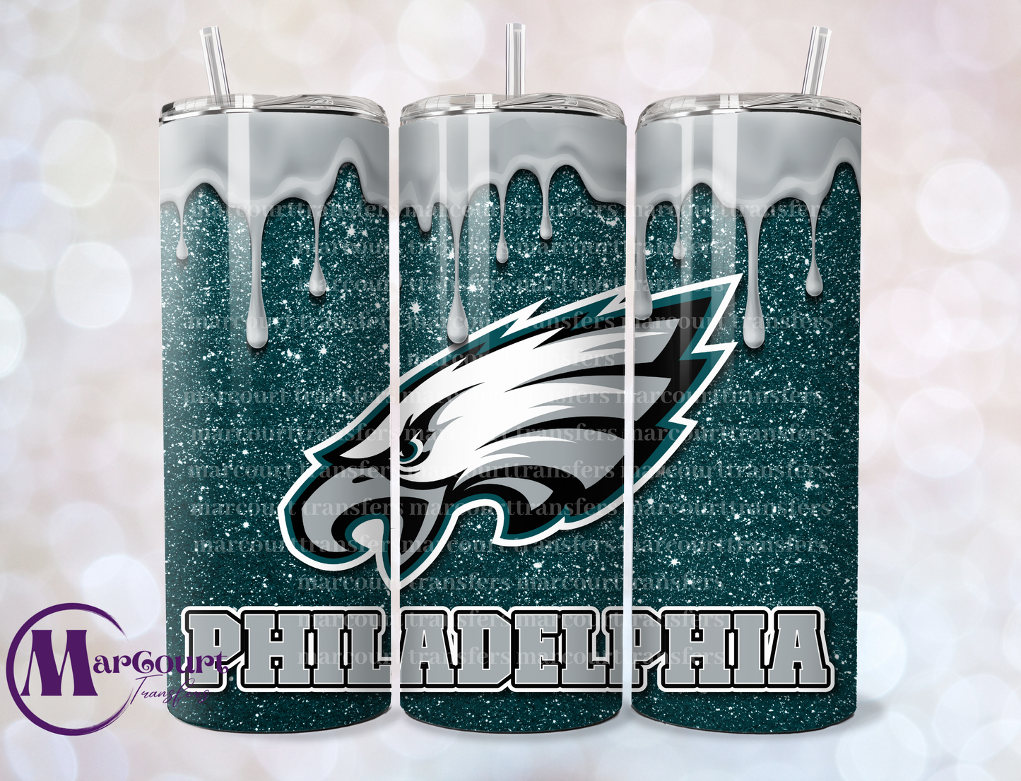 PHILADELPHIA EAGLES DRIP-SKINNY UV DTF TRANSFER