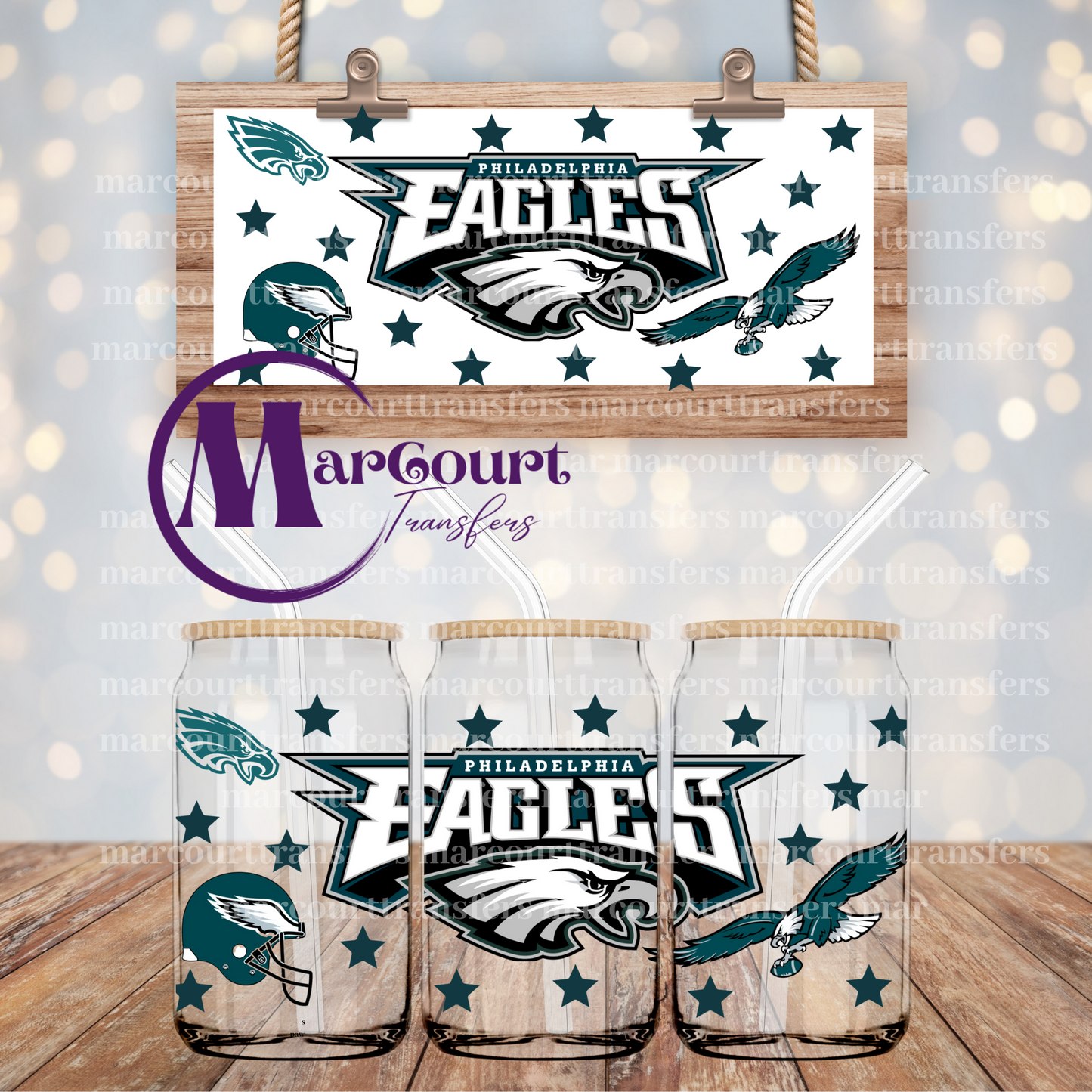 PHILADELPHIA EAGLES-16 0Z-UV DTF CUP WRAP