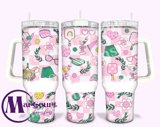 PICKLE BALL-40 0Z-SUBLIMATION TUMBLER TRANSFER