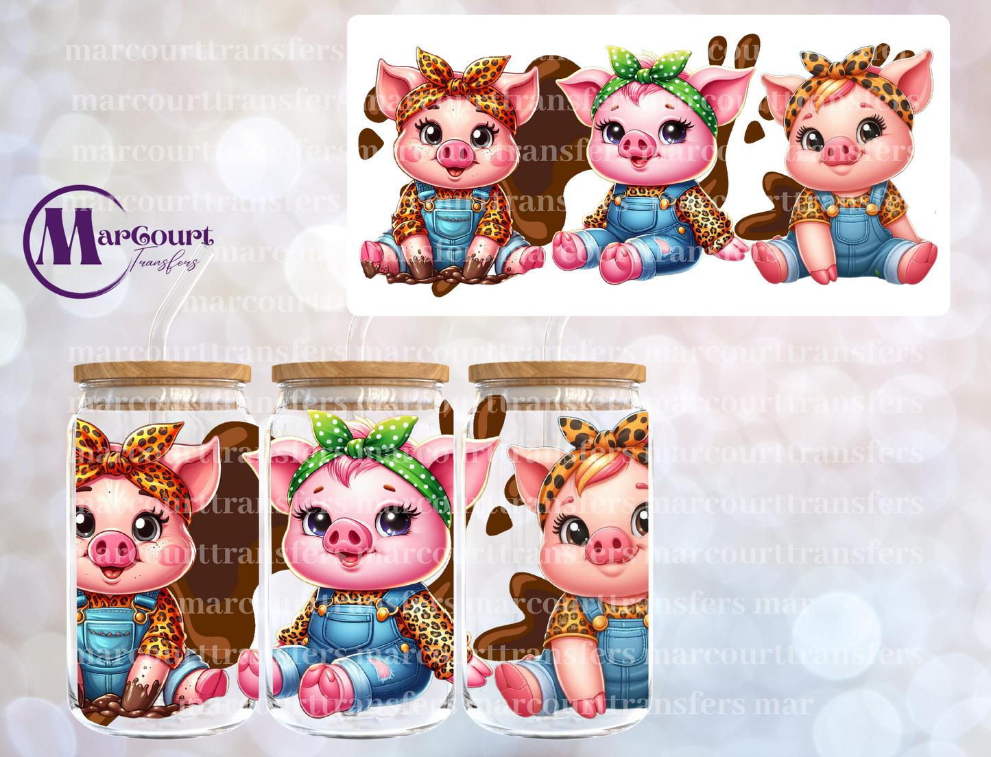 PIGGIES-16 0Z-UV DTF CUP WRAP
