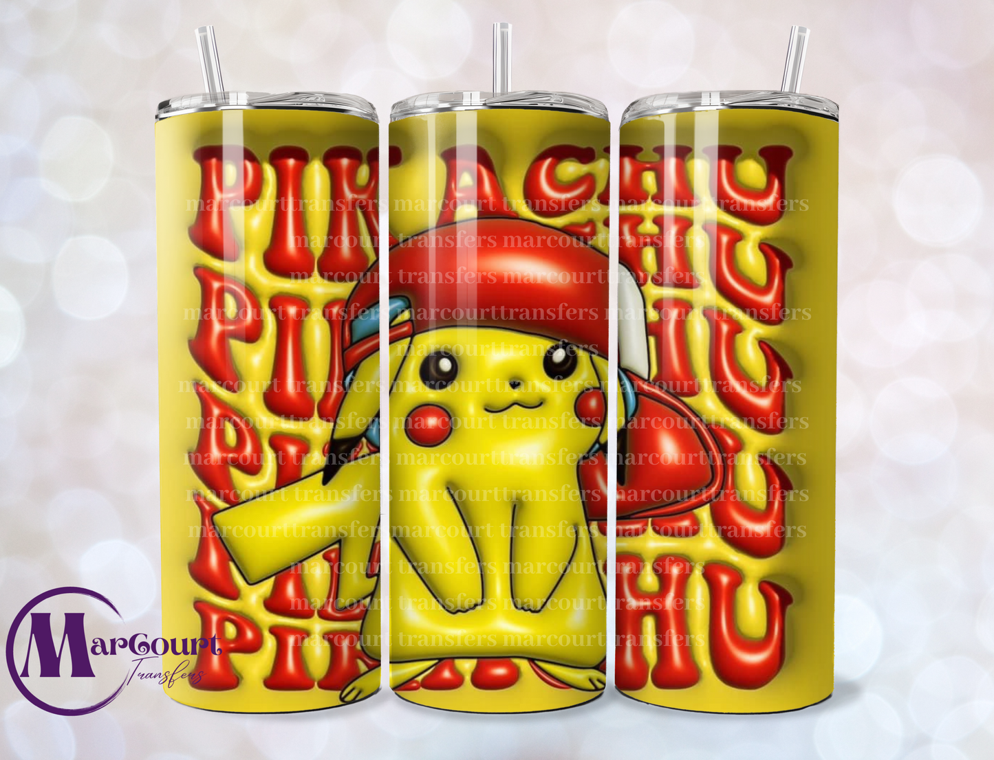 PIKACHU 2 INFLATED-SKINNY TUMBLER TRANSFER