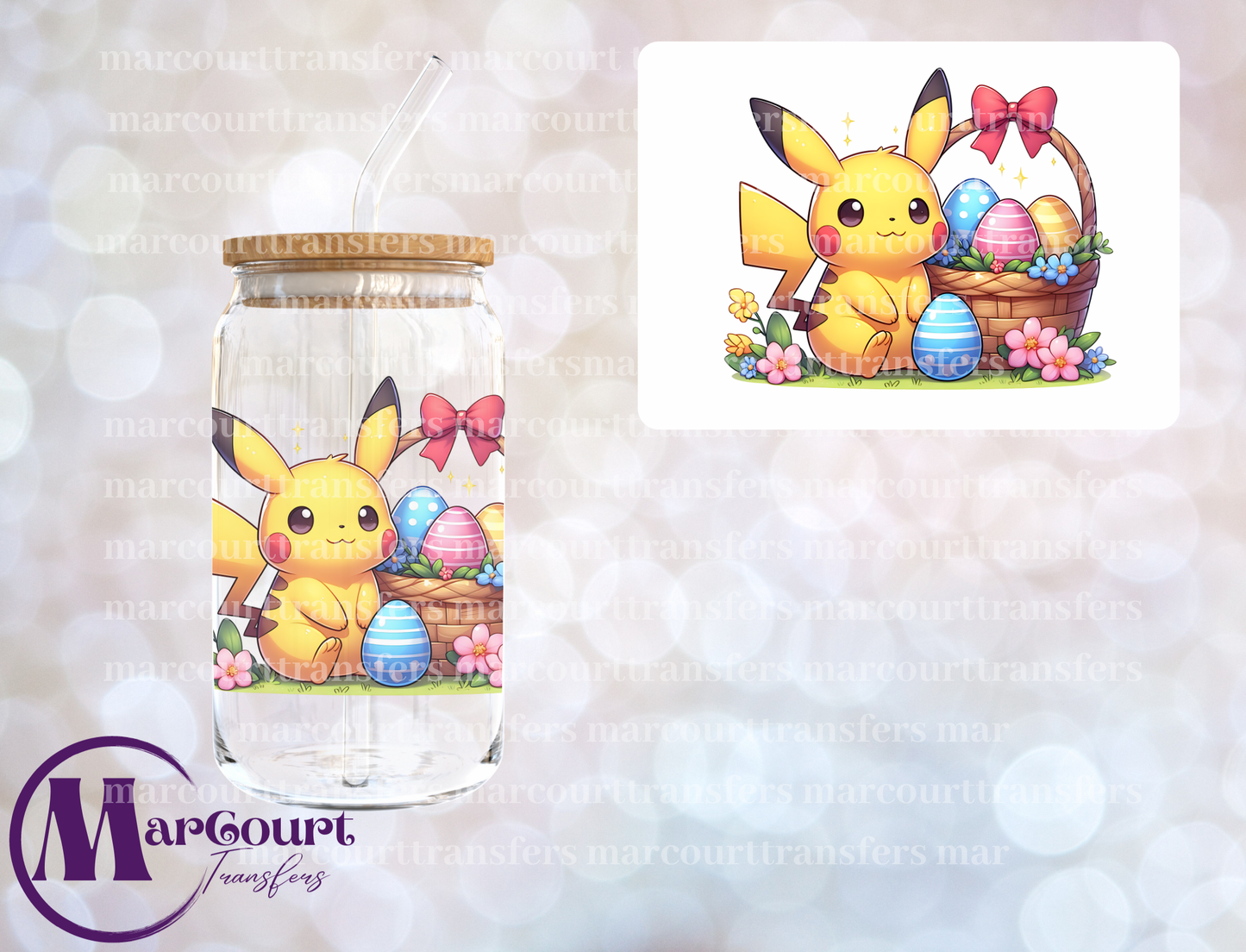 PIKACHU EASTER-DECAL-UV DTF CUP WRAP