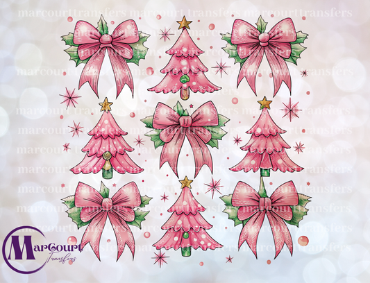 PINK BOWS AND CHRISTMAS TREE ELEMENTS