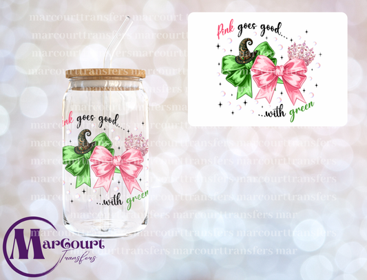 PINK GOES GOOD WITH GREEN-DECAL-UV DTF CUP WRAP