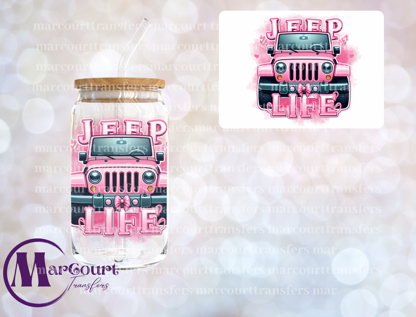 JEEP LIFE (PINK)-DECAL-UV DTF CUP WRAP