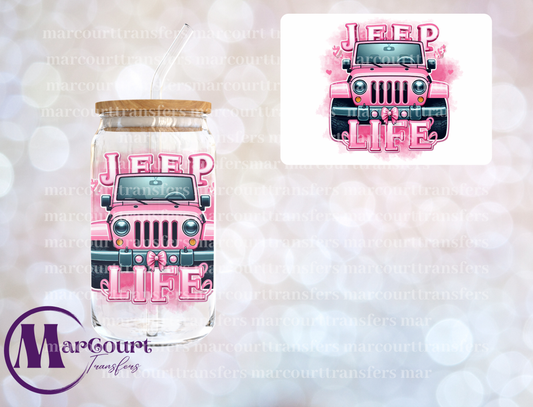 JEEP LIFE (PINK)-DECAL-UV DTF CUP WRAP