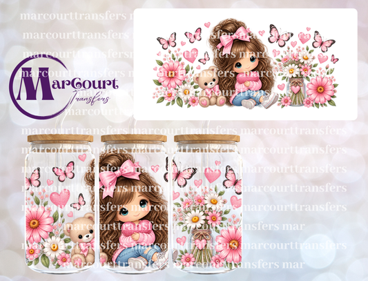 PINK KAWAII GIRL-16 0Z-UV DTF CUP WRAP