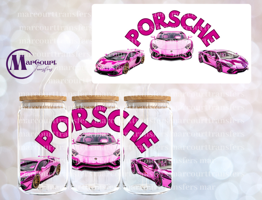 PINK PORSCHE-16 0Z-UV DTF CUP WRAP