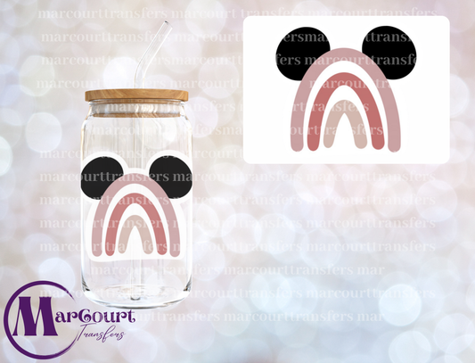 PINK RAINBOW WITH EARS-DECAL-UV DTF CUP WRAP