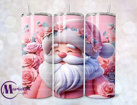 PINK SANTA 2-SKINNY TUMBLER TRANSFER