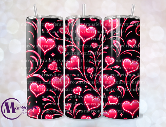 PINK VALENTINE HEARTS-SKINNY TUMBLER TRANSFER