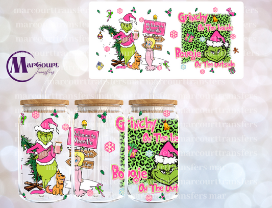 PINK WHOVILLE GRINCH-16 0Z-UV DTF CUP WRAP