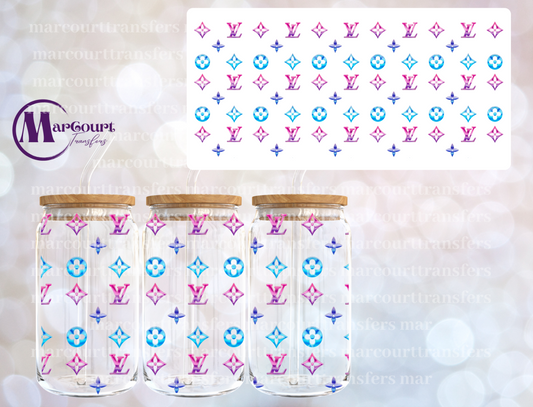 PINK AND BLUE LV-16 0Z-UV DTF CUP WRAP