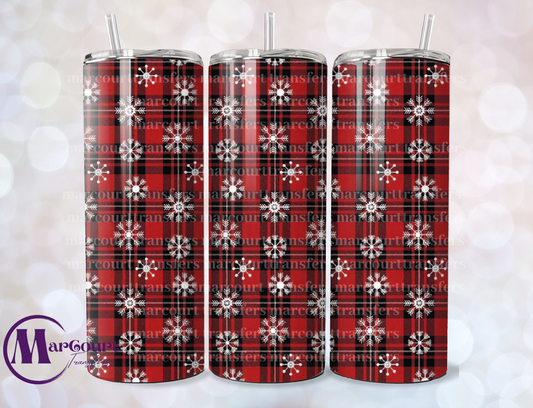 PLAID SNOWFLAKES-SKINNY TUMBLER TRANSFER