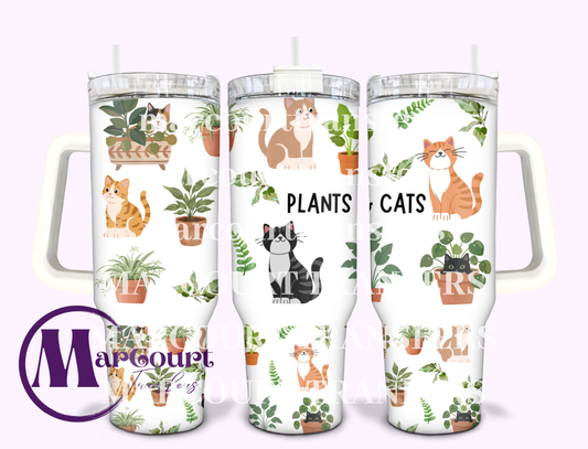 PLANTS AND CATS-40 0Z-SUBLIMATION TUMBLER TRANSFER