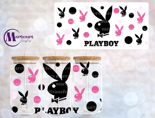 PLAYBOY BUNNY-16 0Z-UV DTF CUP WRAP