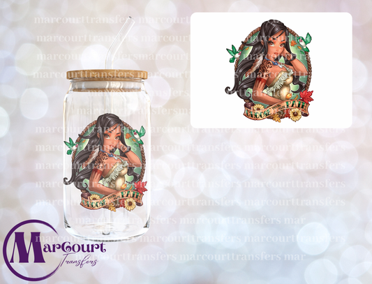 POCAHONTAS TATTOO-DECAL-UV DTF CUP WRAP