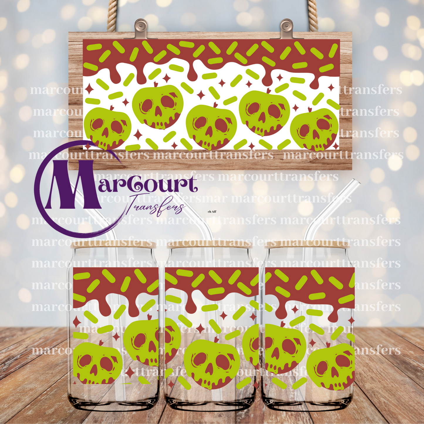 POISON APPLES-16 0Z-UV DTF CUP WRAP