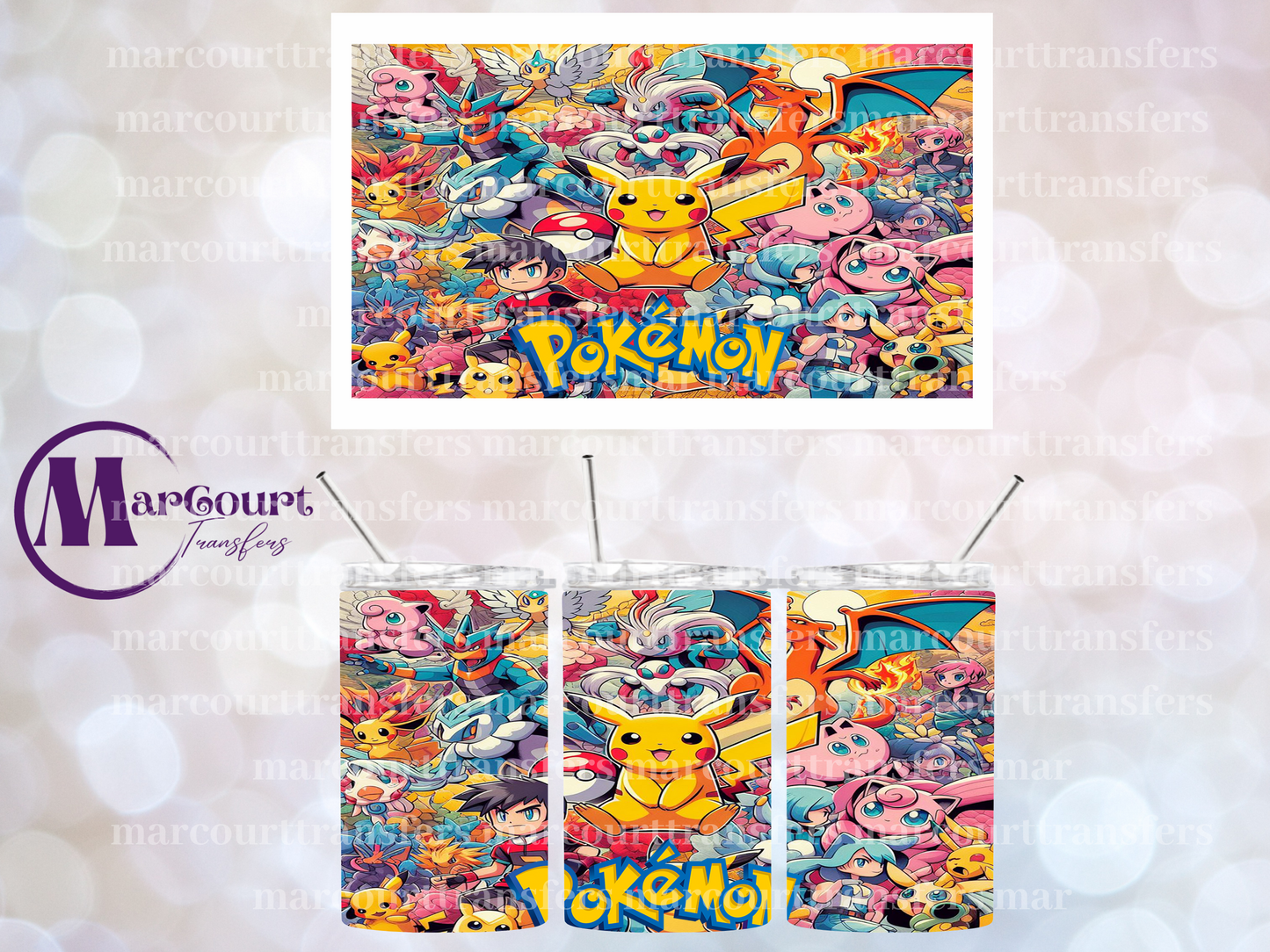 POKEMAN-12 OZ TUMBLER SUBLIMATION