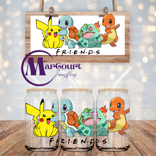 POKEMAN FRIENDS-16 0Z-UV DTF CUP WRAP