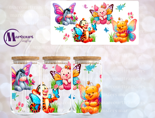 POOH BUTTERFLY-16 0Z-UV DTF CUP WRAP