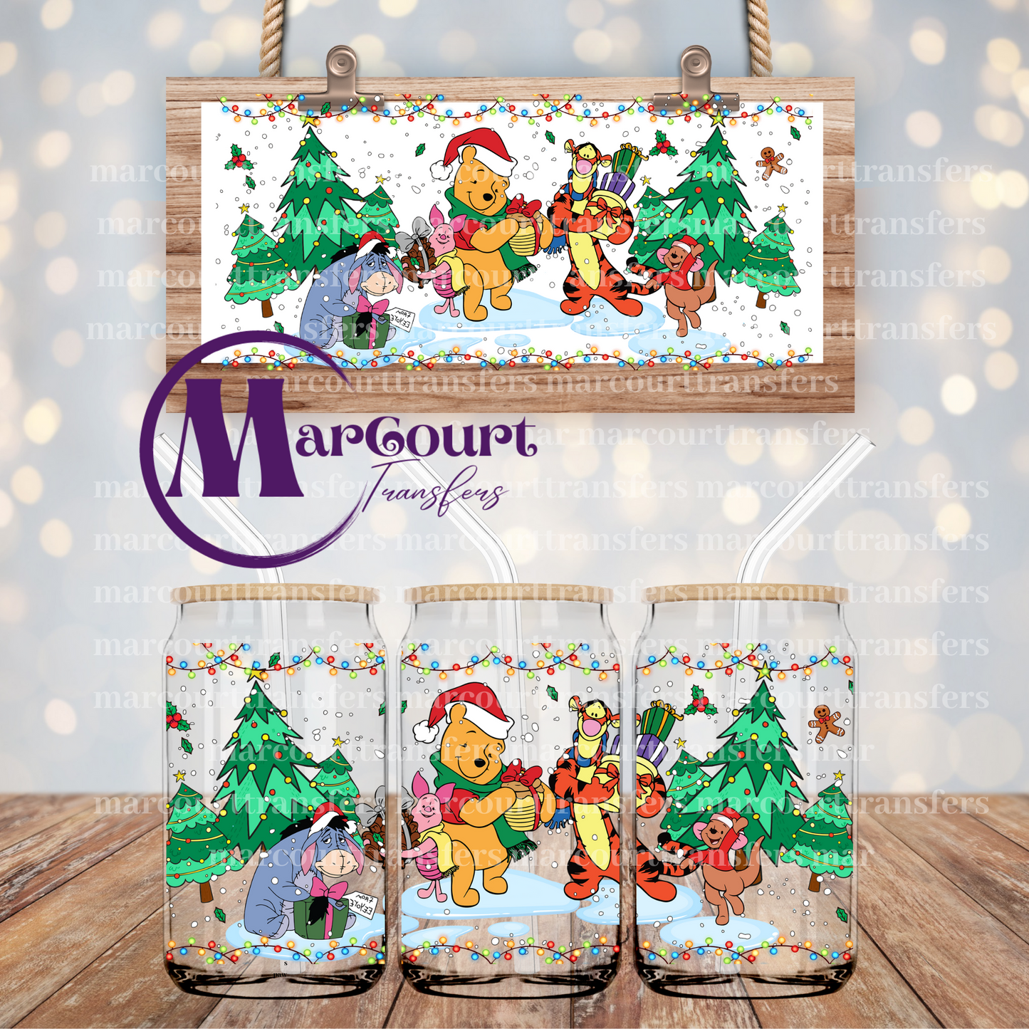 POOH CHRISTMAS 2-16 0Z-UV DTF CUP WRAP