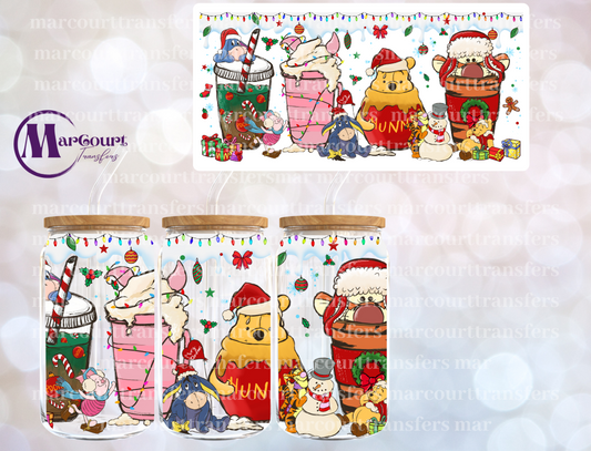POOH CHRISTMAS DRINKS-16 0Z-UV DTF CUP WRAP