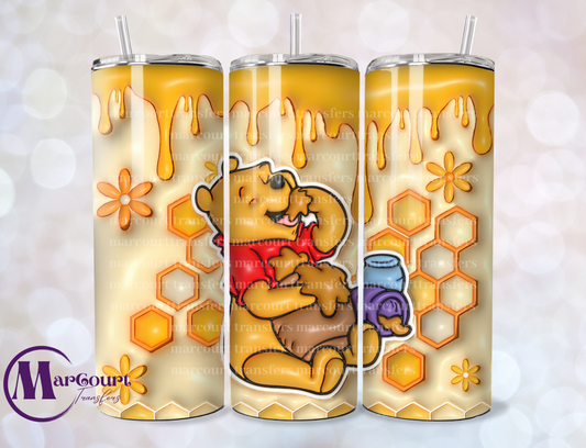 POOH EATING HONEY-SKINNY TUMBLER TRANSFER