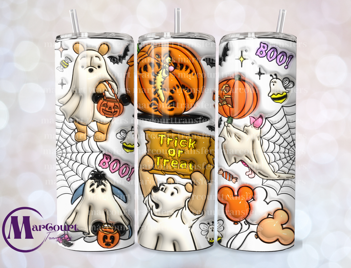 POOH HALLOWEEN INFLATED-SKINNY TUMBLER TRANSFER