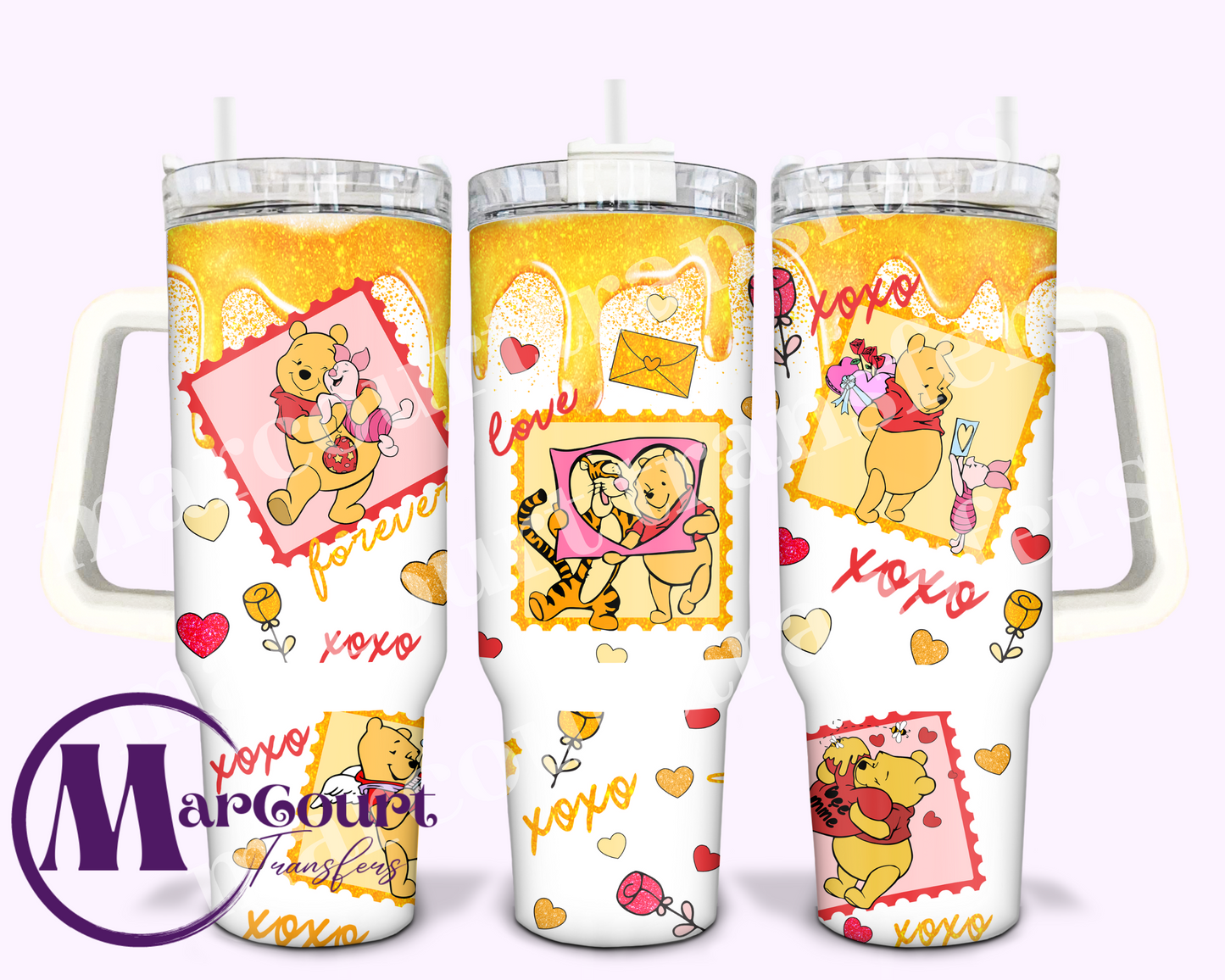 POOH VALENTINE STAMPS-40 0Z-UV DTF CUP WRAP