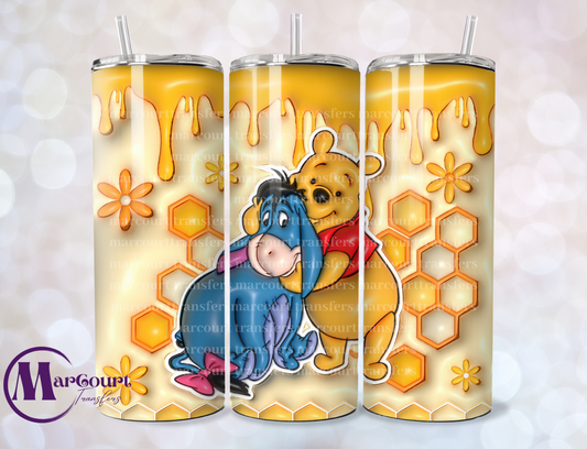 POOH AND EEYORE-SKINNY TUMBLER TRANSFER