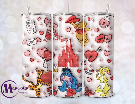 POOH AND FRIENDS INFLATED VALENTINE-SKINNY TUMBLER TRANSFER