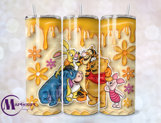 POOH AND GANG HONEY DRIP-SKINNY TUMBLER TRANSFER