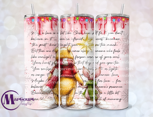 POOH AND PIGLET VINTAGE -20-SKINNY TUMBLER TRANSFER
