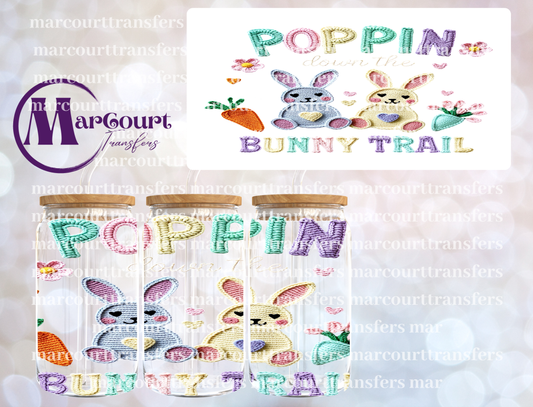 POPPIN DOWN THE BUNNY TRAIL FAUX YARN-16 0Z-UV DTF CUP WRAP