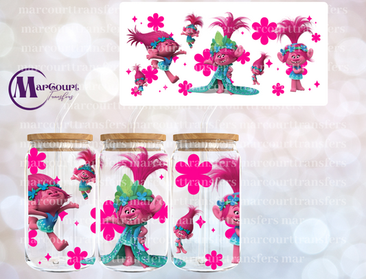 POPPY TROLLS-16 0Z-UV DTF CUP WRAP