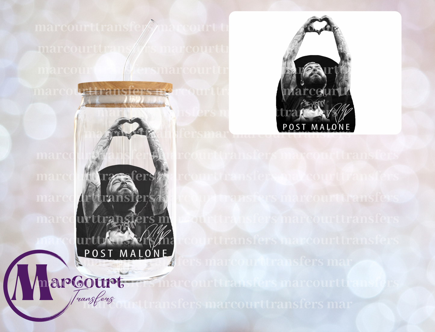 POST MALONE HEART HANDS-DECAL-UV DTF CUP WRAP