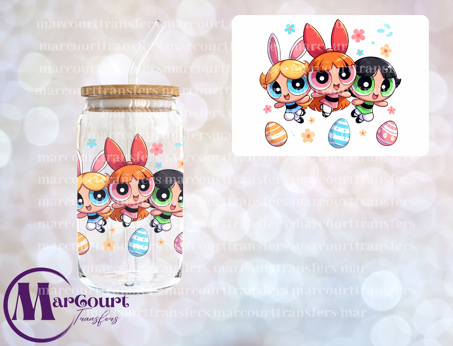 POWER PUFF GIRLS EASTER-DECAL-UV DTF CUP WRAP