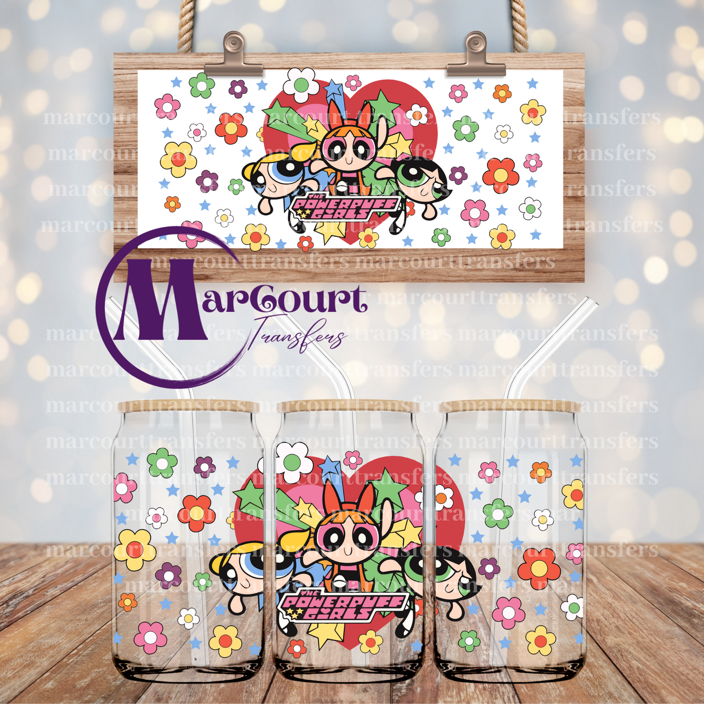 POWERPUFF GIRLS-16 0Z-UV DTF CUP WRAP