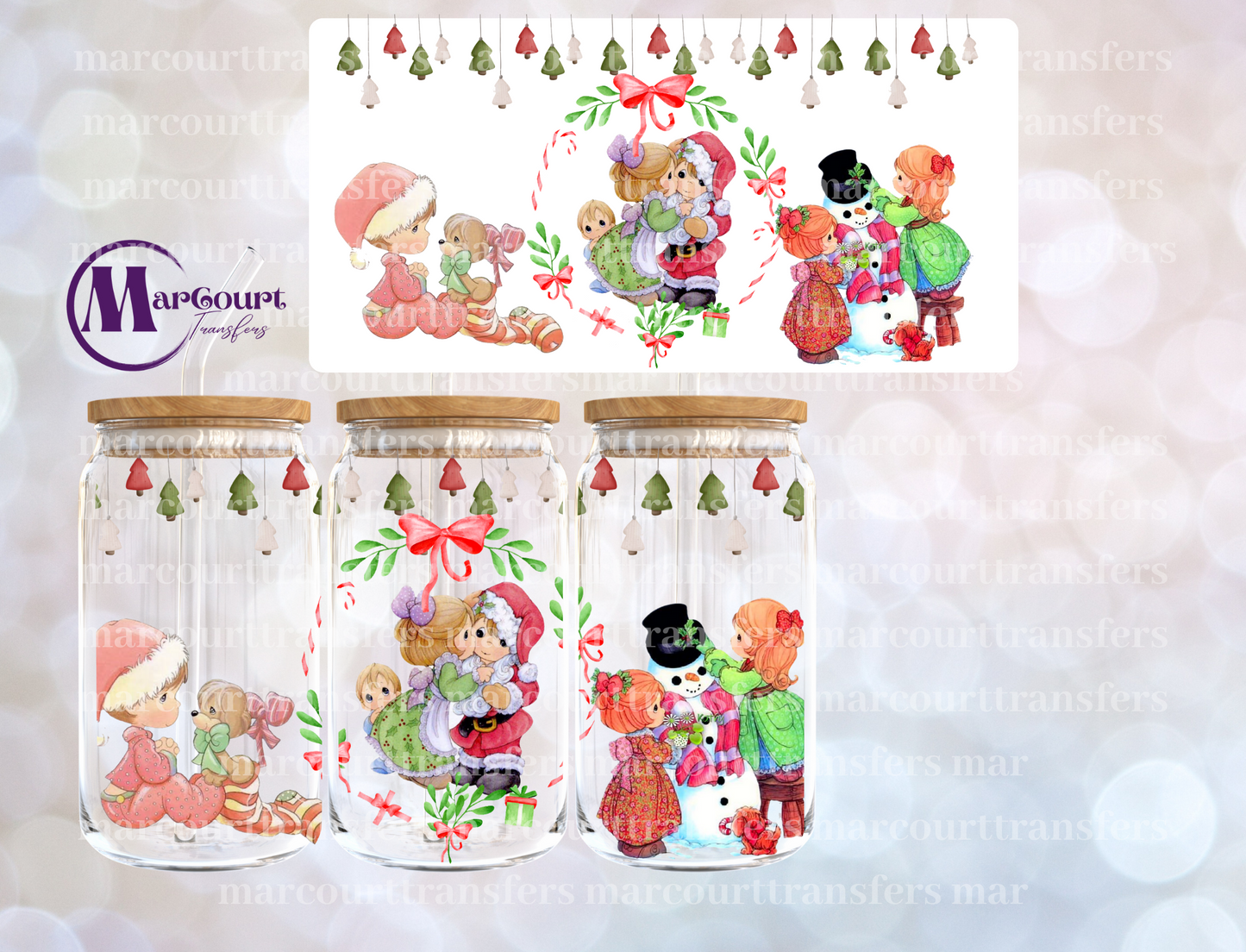 PRECIOUS MOMENTS CHRISTMAS-16 0Z-UV DTF CUP WRAP