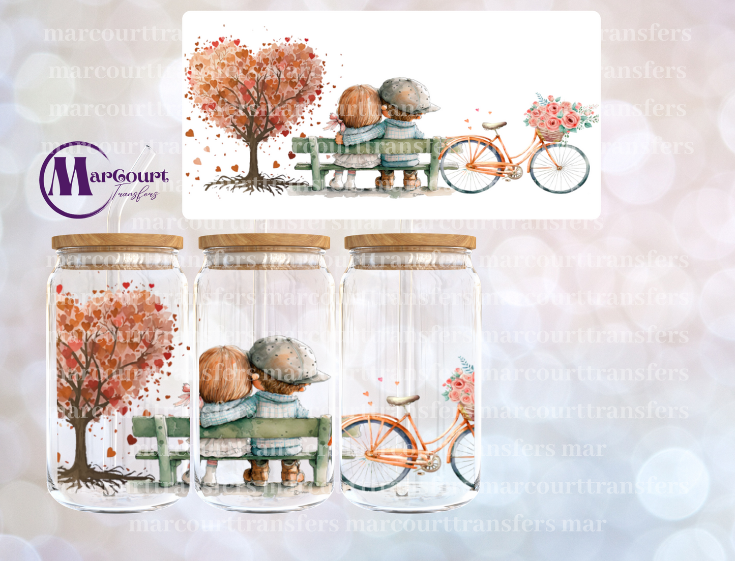 PRECIOUS MOMENTS HEART TREE-16 0Z-UV DTF CUP WRAP