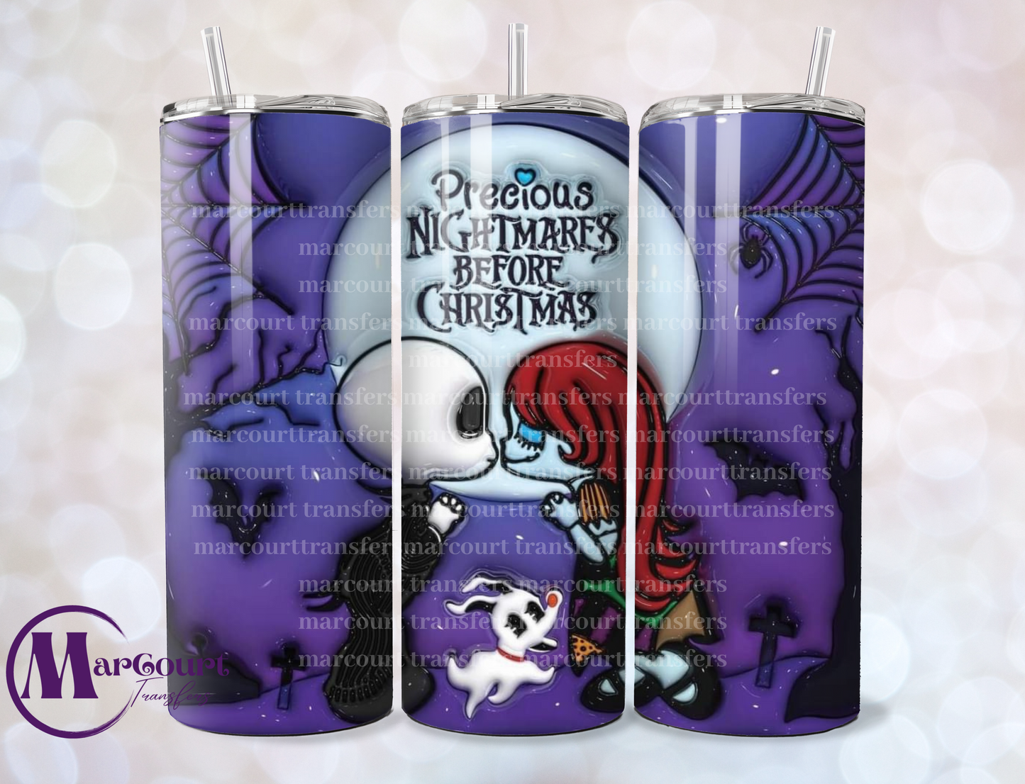 PRECIOUS NIGHTMARES BEFORE CHRISTMAS-SKINNY TUMBLER TRANSFER