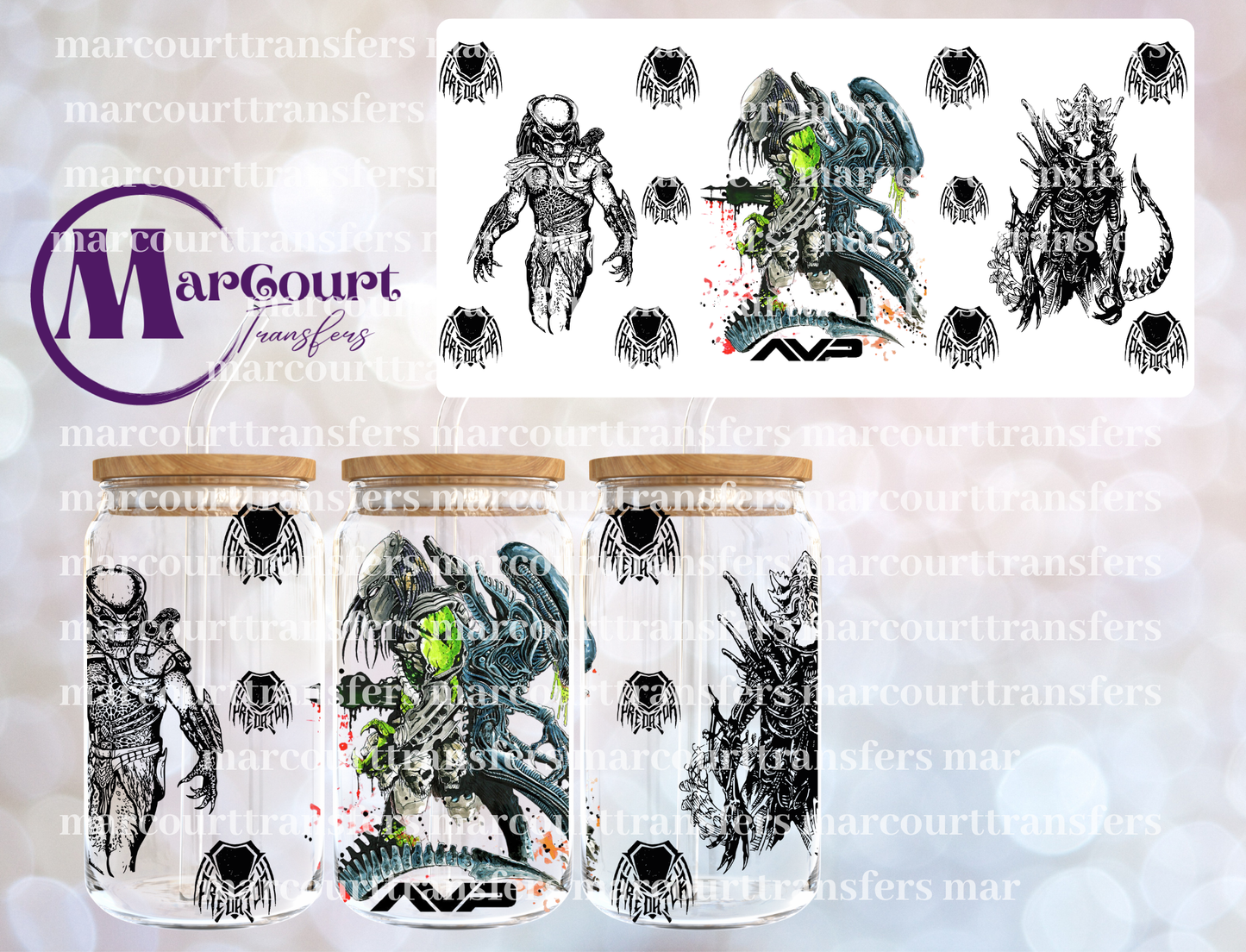 PREDATOR-16 0Z-UV DTF CUP WRAP