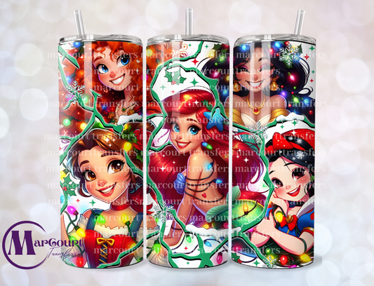 PRINCESS CHRISTMAS LIGHTS-SKINNY TUMBLER TRANSFER