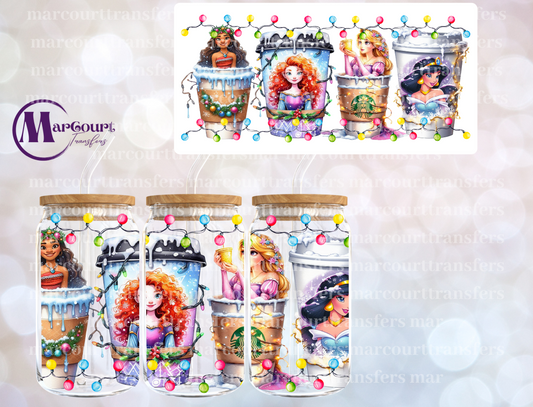 PRINCESS (DISNEY) COFFEE 3-16 0Z-UV DTF CUP WRAP